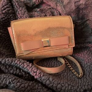 Kate Spade Gold and Pink Clutch with Bow